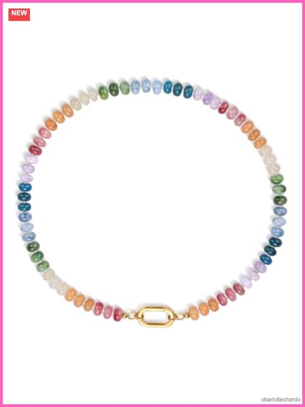 Beaded Choker Necklace for Women 18" Stainless Steel Clasp Summer Jewelry